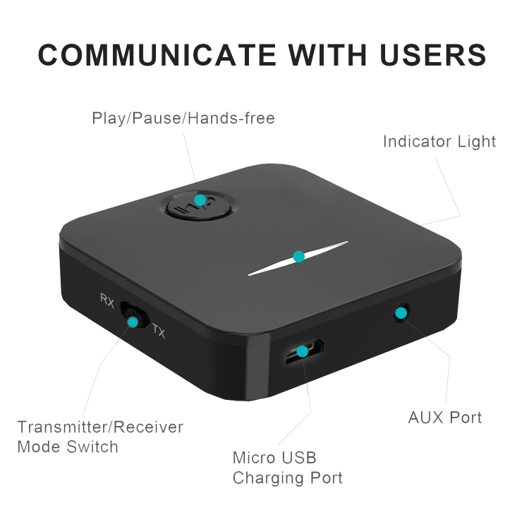 WB5 Bluetooth 5.0 Wireless Audio Adapter Receiver & Transmitter WB5 Bluetooth 5.0 Wireless Audio Adapter Receiver & Transmitter