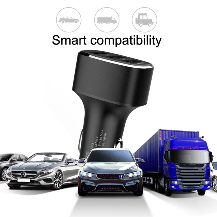 QIAKEY GT690C Dual USB + USB-C / Type-C Aluminum Alloy Three-Hole Car Charger(Gray) QIAKEY GT690C Dual USB + USB-C / Type-C Aluminum Alloy Three-Hole Car Charger(Gray)