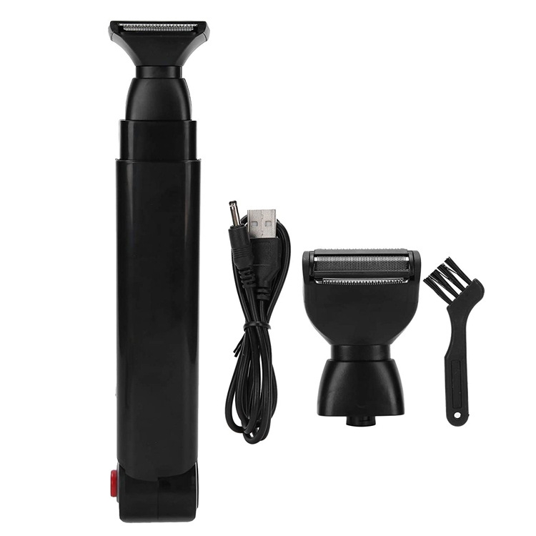 B7 2-IN-1 USB de afeitadora eléctrica recargable de la afeitadora trasera (negro) - B1