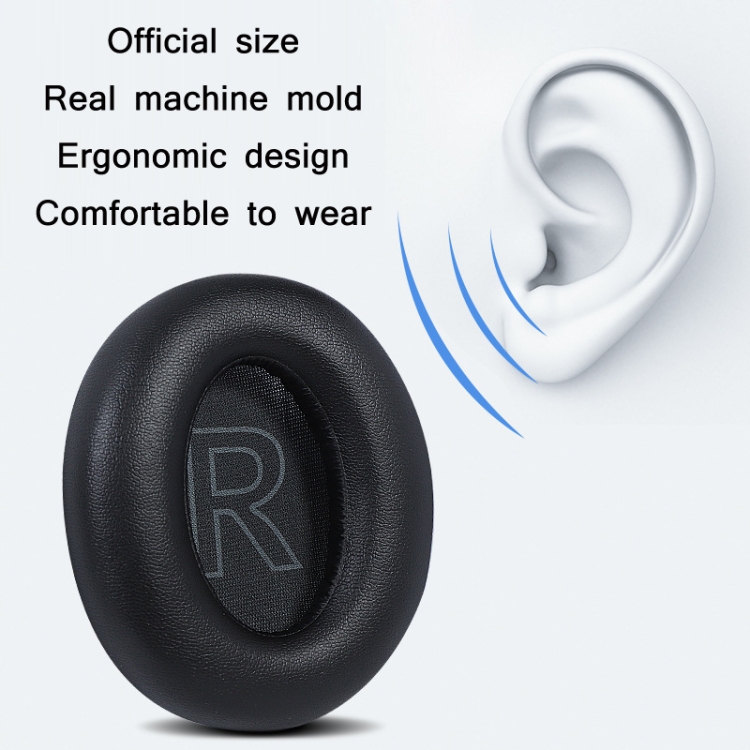 2pcs Protein Leather Sponge Earphone Cover For Anker Soundcore Life Q35 (Black) 2pcs Protein Leather Sponge Earphone Cover For Anker Soundcore Life Q35 (Black)