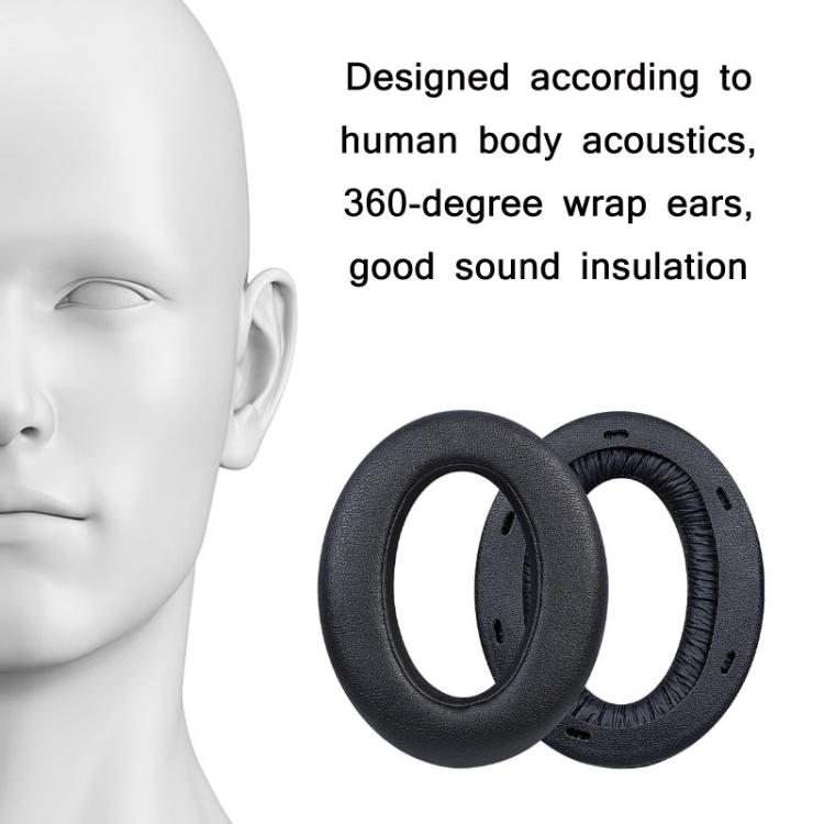 2pcs Protein Skin Sponge Earphone Cover For Sony WH-XB910N(Black) 2pcs Protein Skin Sponge Earphone Cover For Sony WH-XB910N(Black)