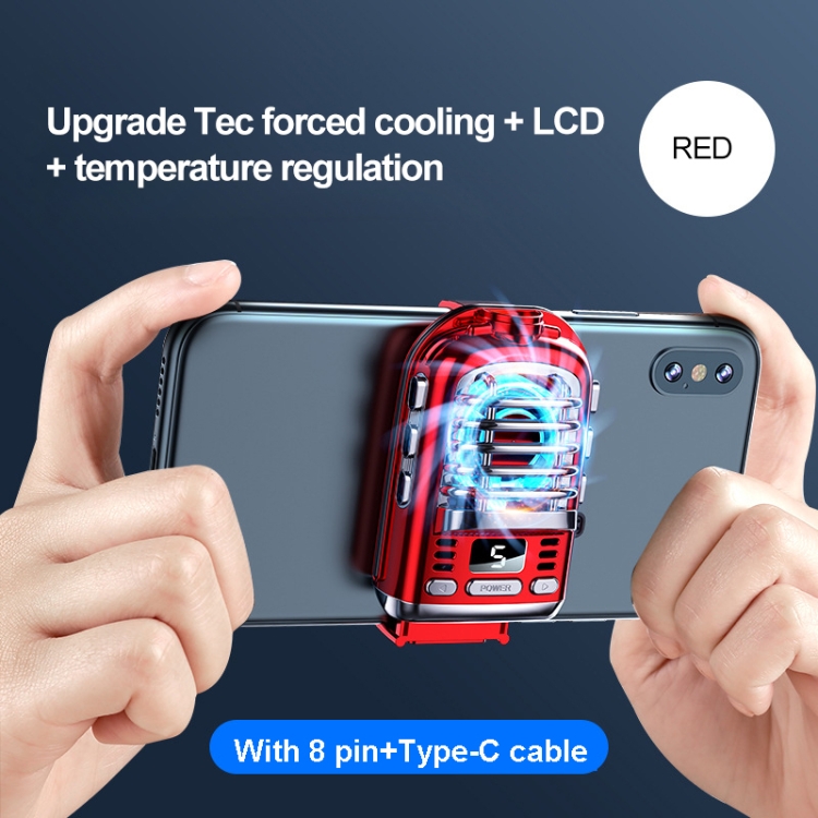ZH339 Semiconductor Cooling Mobile Phone Cooling Fan With Screen Display(Red) ZH339 Semiconductor Cooling Mobile Phone Cooling Fan With Screen Display(Red)
