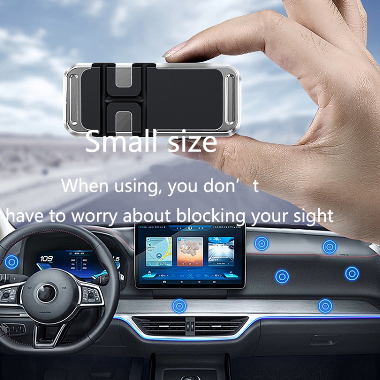 S15 Magnetic Aluminum Alloy Bracket Data Cable Storage Sticker Car Phone Holder(Silver) S15 Magnetic Aluminum Alloy Bracket Data Cable Storage Sticker Car Phone Holder(Silver)