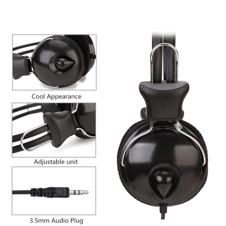 Soyto SY808MV Online Class Office Computer Headset, Cable Length: 1.6m, Color: Black 3.5mm - B2