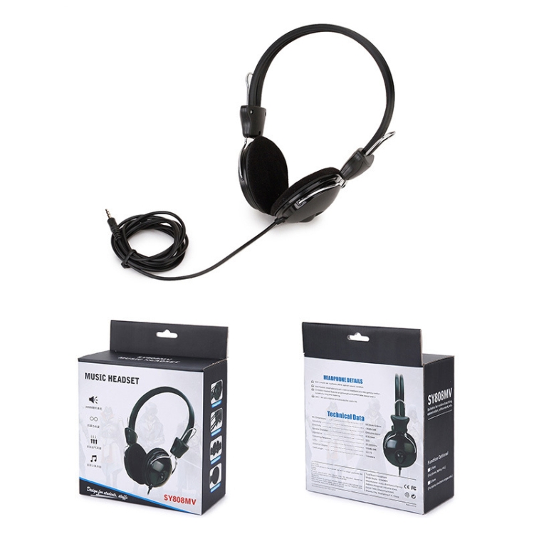 Soyto SY808MV Online Class Office Computer Headset, Cable Length: 1.6m, Color: Black 3.5mm - B3