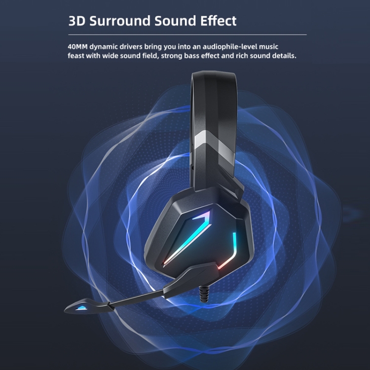 Soyto Sy-G20 RGB Dual Streamer Gaming Putport Auriculares, Estilo: Versión no luminosa (azul negro) - B2