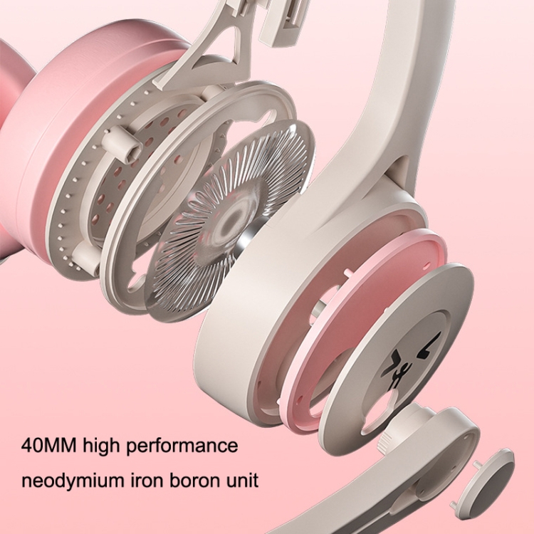 Soyto SY-G30 Online Class Computer Headset, Plug: 3.5mm (Gray Pink) - B4