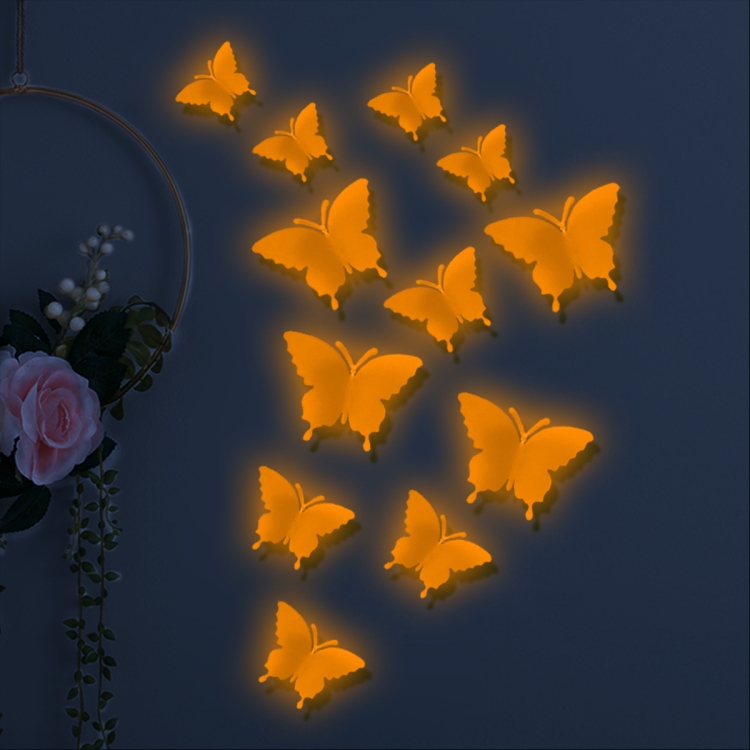 2 Sets YG005 3D Stereo Butterfly Luminous Wall Sticker( Pink ) - 3