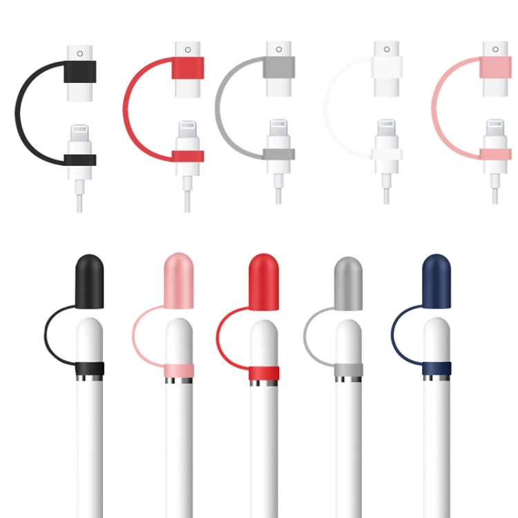 10 PCS Stylus Anti-lost Silicone Protective Case For Apple Pencil 1, Style: Conversion Head (Gray) 10 PCS Stylus Anti-lost Silicone Protective Case For Apple Pencil 1, Style: Conversion Head (Gray)