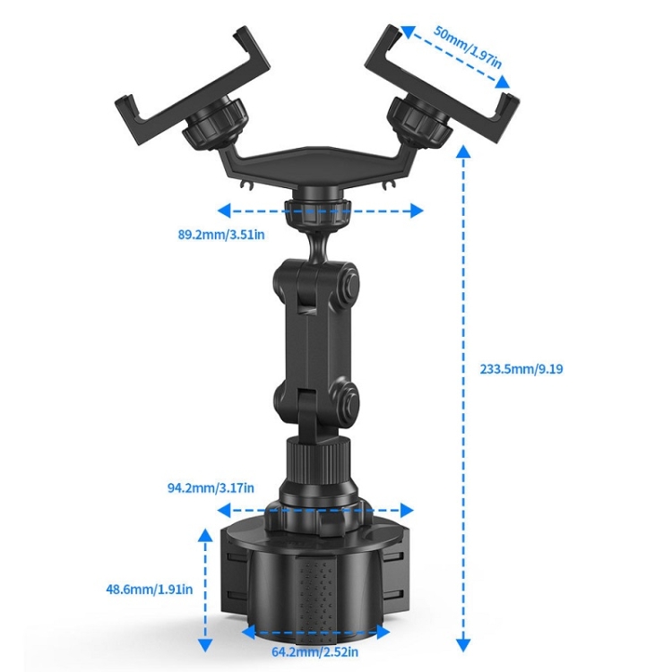 Double Chuck Rotary Multifunctional Cup Holder Mobile Phone Holder(Cup T1) Double Chuck Rotary Multifunctional Cup Holder Mobile Phone Holder(Cup T1)