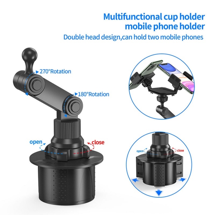Double Chuck Rotary Multifunctional Cup Holder Mobile Phone Holder(Cup T1) Double Chuck Rotary Multifunctional Cup Holder Mobile Phone Holder(Cup T1)