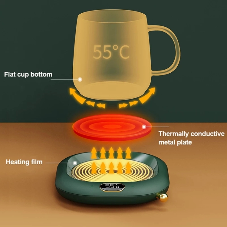 BP213 Coffee Mug Cup Warmer For Home Office Milk Tea Water Heating Pad,CN Plug(Green) - B5