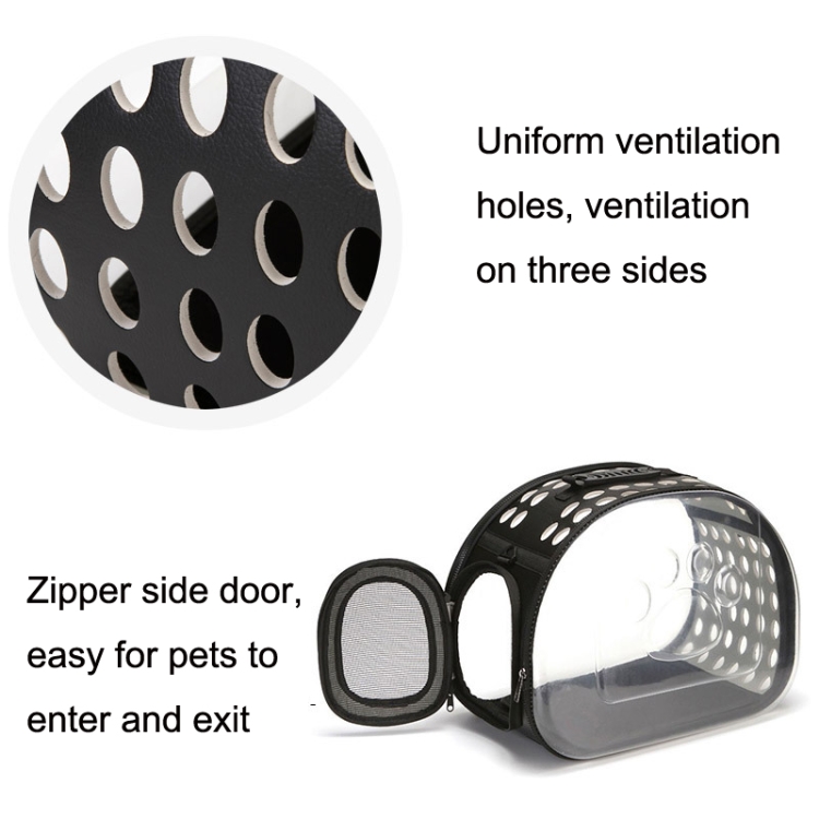 Pet Transparent Space Capsule Outing Package, Size: Small(Black) - B3