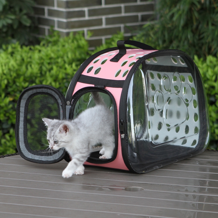 Pet Transparent Space Capsule Outing Package, Size: Small(Black) - B5