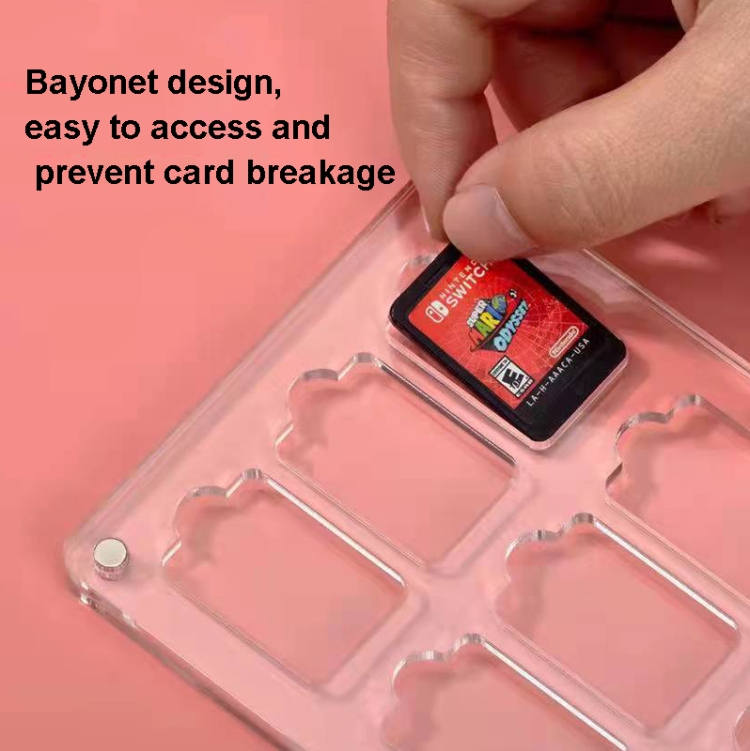 14 Grid Transparent Crystal Magnetic Game Card Storage Box For Switch - B4