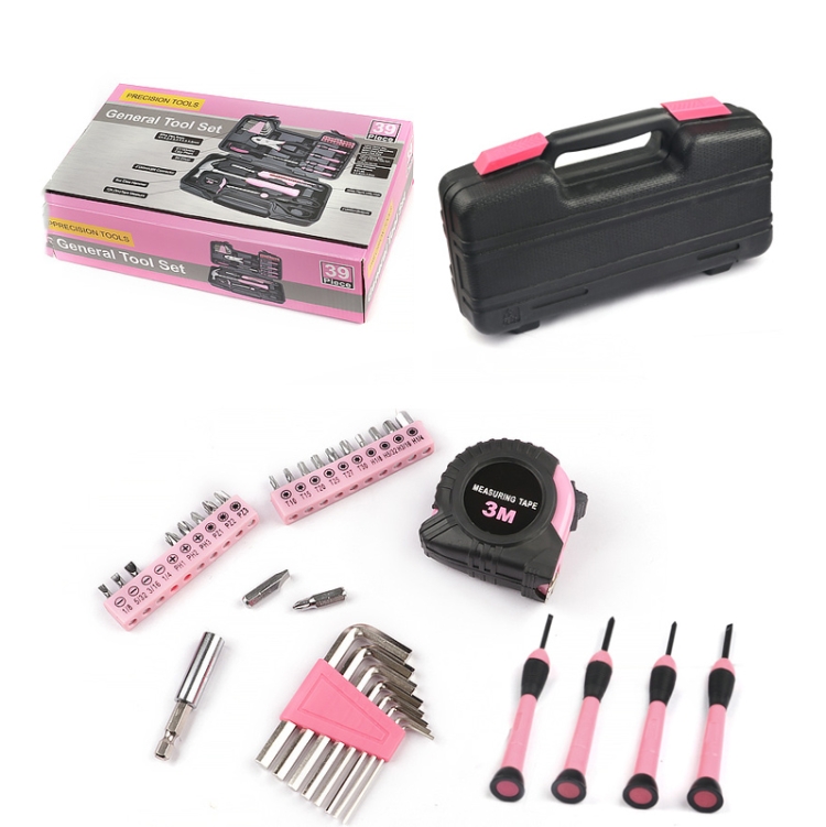 10127 39 In 1 Lady Tool Set Household Hardware Tools(Pink) - B1