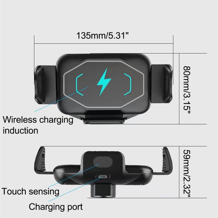 S15 15W QI Magnetic Car Wireless Charging Holder For Folding Screen Phone(Black) - B1