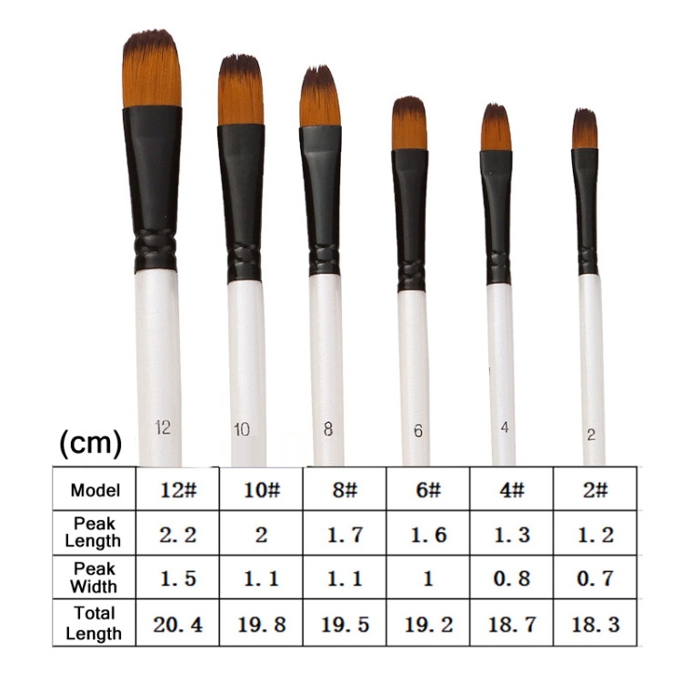 Zhuting gói Nylon Wool Stick Gouache Brush Set (6 cái bộ lưỡi