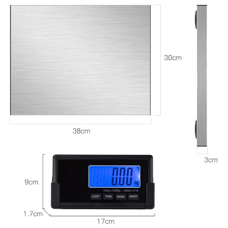  180kg / 0.1kg Wireless Transmission Split Scale Electronic Scale Portable Express Scale Animal Scale,CN Plug - B2