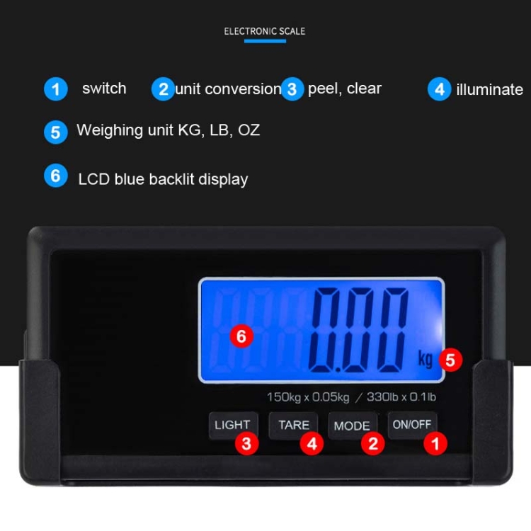  180kg / 0.1kg Wireless Transmission Split Scale Electronic Scale Portable Express Scale Animal Scale,CN Plug - B3