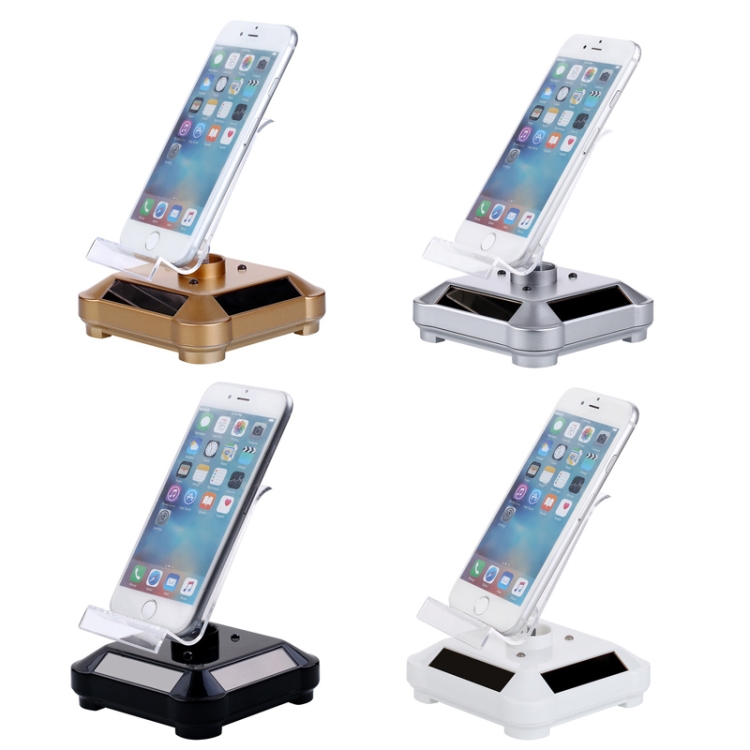 Solar Turntable Mobile Phone Stand Display Stand With Coloful Light(Gold) - B1