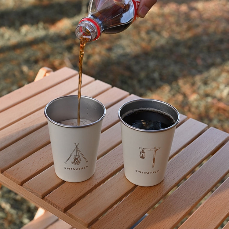 Shinetrip A403 4 PCS / Set Outdoor 304 Stainless Steel Coffee Cup(Black) - B4