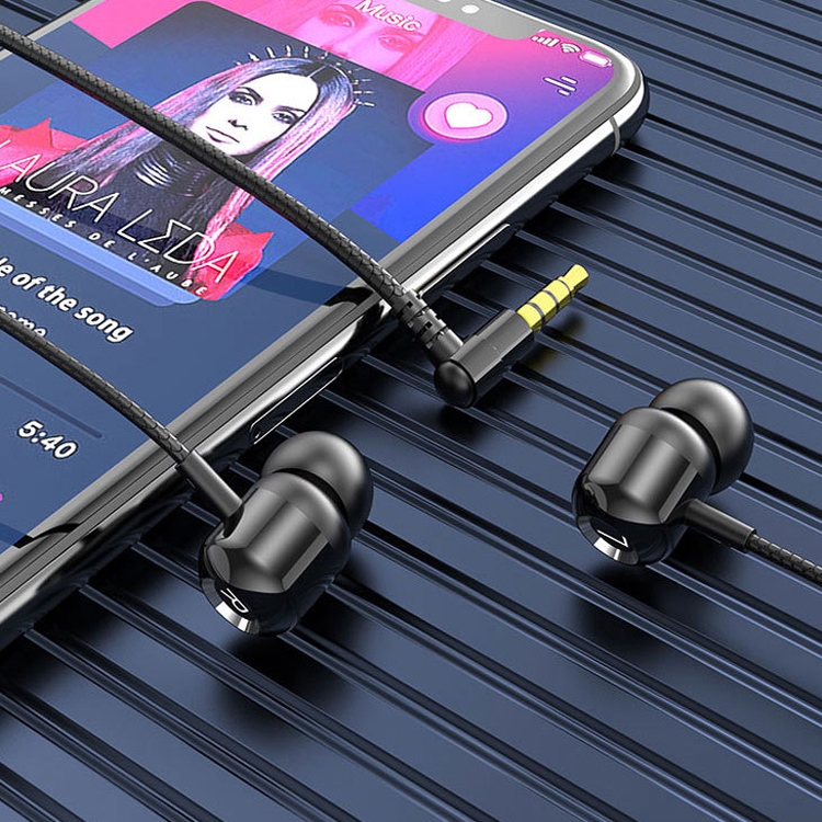 2 PCS TS6000 3.5mm Metal Elbow In-Ear Wired Control Earphone with Mic(Black) 2 PCS TS6000 3.5mm Metal Elbow In-Ear Wired Control Earphone with Mic(Black)