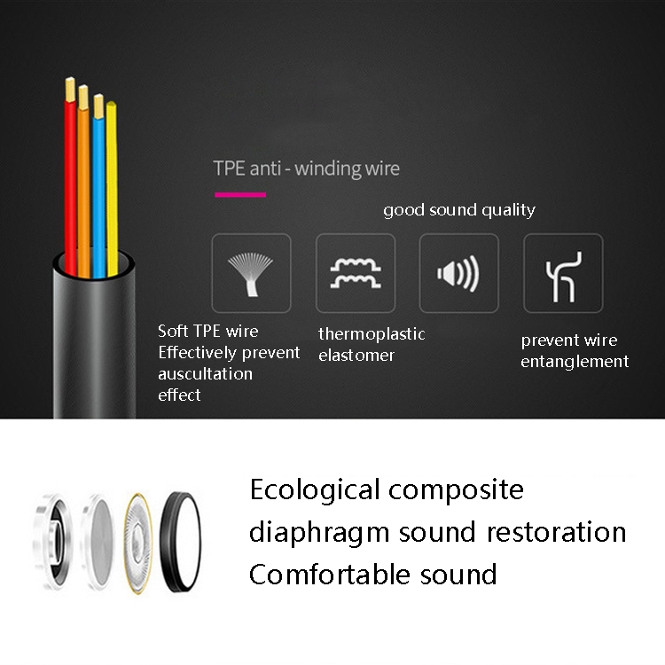2 PCS EN500 3.5mm Plug Snake Pattern In-Ear Phone Earphone(Rose Gold)