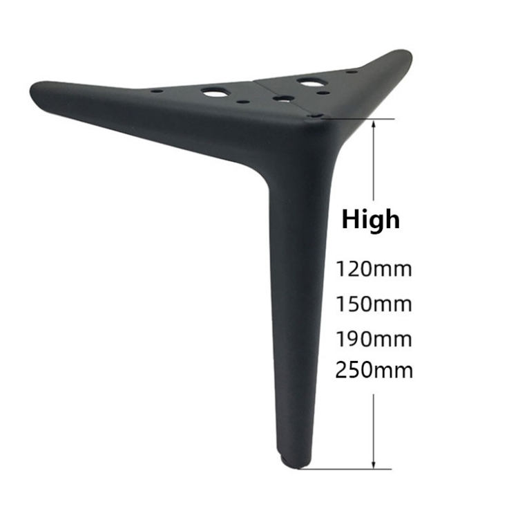 LH-XY-0010 Sofa Cabinet Metal Leg Furniture Leg, Height: 12cm(Matte Black) - B3