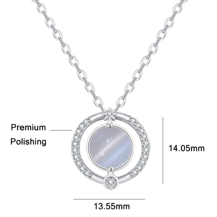 2 PCS A211 Ladies Moonlight Opal Pendant Clavicle Necklace(Rose Gold  With Chain) - B2