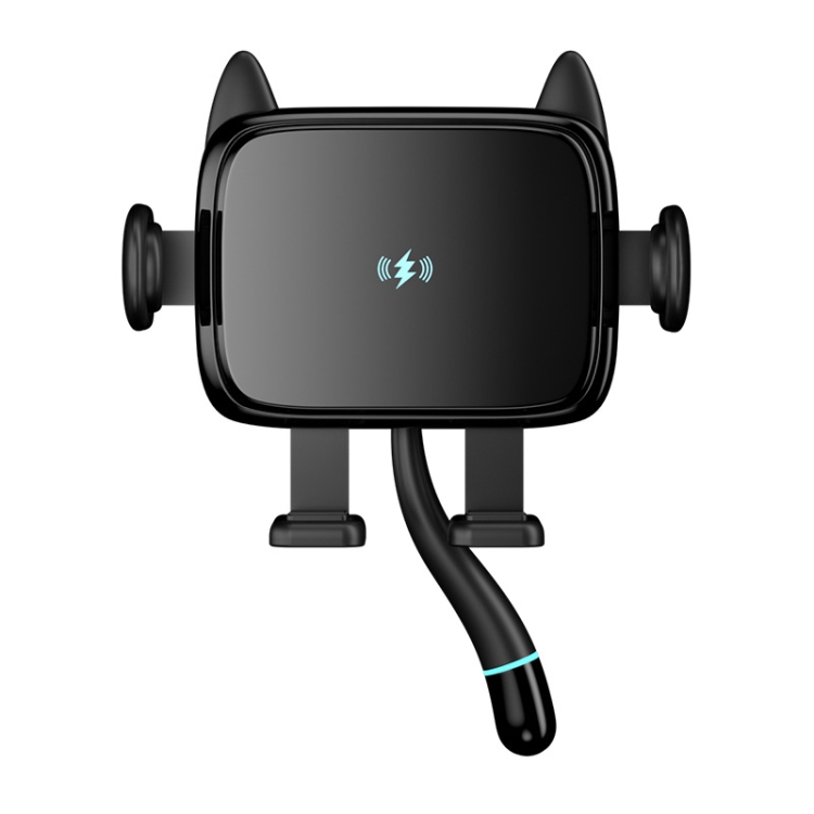 ZJ098 15W Cat Shape Car Wireless Charger Smart Sensor Phone Holder(Pink) - B2