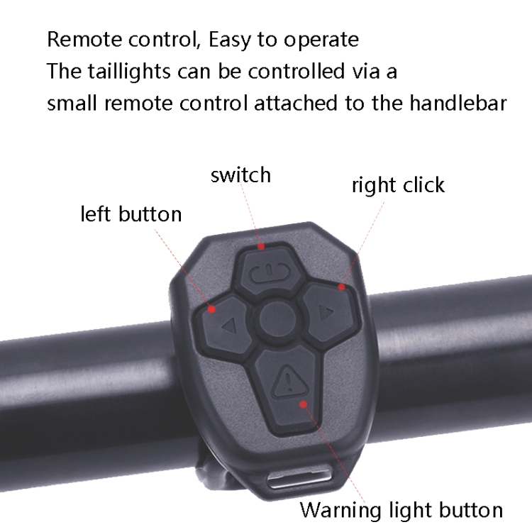 BG-2024 Bicycle Wireless Remote Control Steering Taillight(Black) - B5