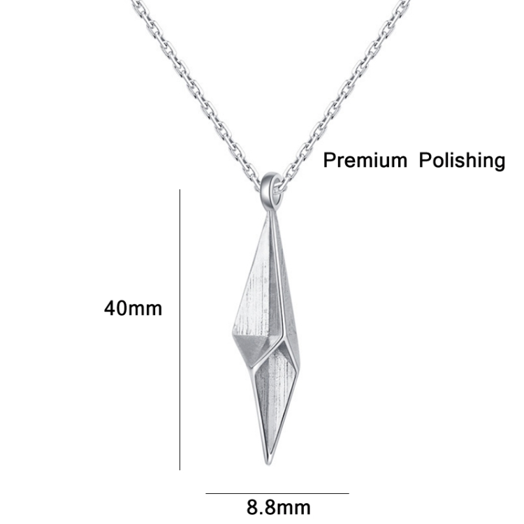 2 PCS A147 Hip Hop Vintage Geometric Diamond Men Pendant Necklace Without Chain - B1