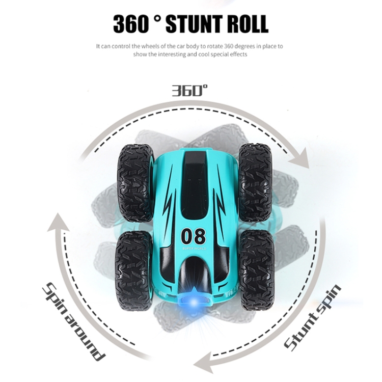 RD158-3 2.4G Mini High Speed Double Sided Remote Control Car Toy(English Box 08 Blue) - B4