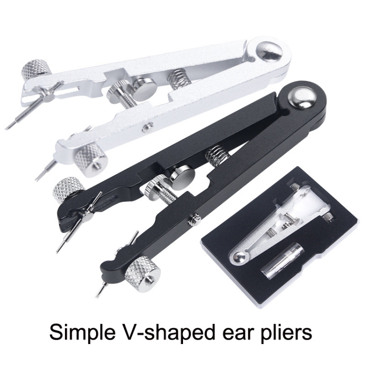 Watch Strap Pins Removal Pliers V-shape Watch Remover(Silver) - B2
