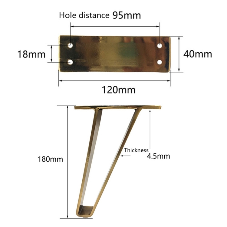LH-GB0001 Thickened Load-Bearing Sofa TV Cabinet Support Legs, Height: 15cm(Brushed Copper) - B1