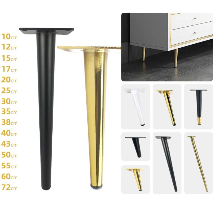 LH-ZT-0001 Cone Round Tube Furniture Support Legs, Style: Oblique Cone Height 38cm(Matte Black) - B1