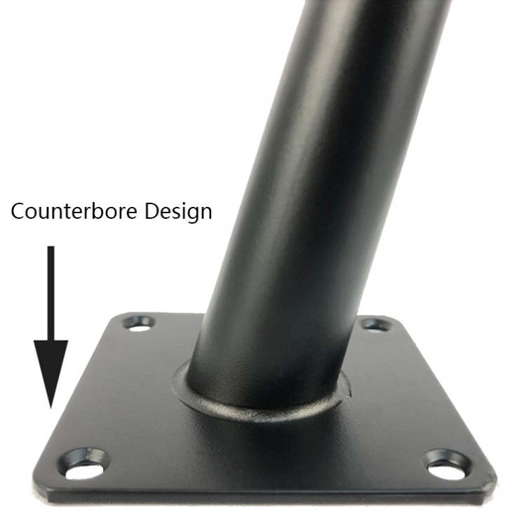 LH-ZT-0001 Cone Round Tube Furniture Support Legs, Style: Oblique Cone Height 38cm(Matte Black) - B5