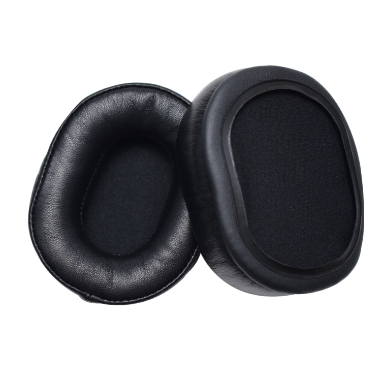 1 Pair Leather Sponge Ear Pads For Denon AH-MM400 Headset(Black) - B3