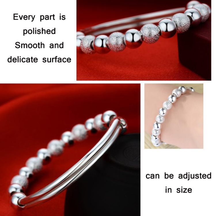 2 PCS Ladies Round Transfer Beads Vera Bracelet(Silver) - B2
