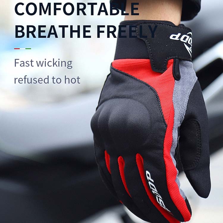 BSDDP A0117 Motorcycle Outdoor Riding Antiskid Gloves, Size: M(Red) - B4