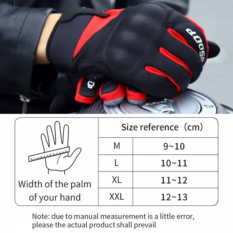 BSDDP A0117 Motorcycle Outdoor Riding Antiskid Gloves, Size: M(Red) - B5