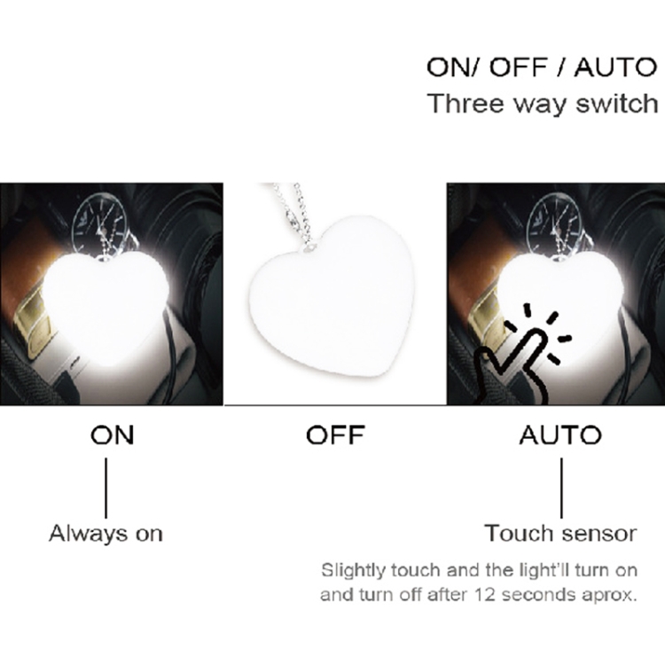 TY772 Mini LED Handbag Touch Sensing Night Light(Heart Shape) - B3