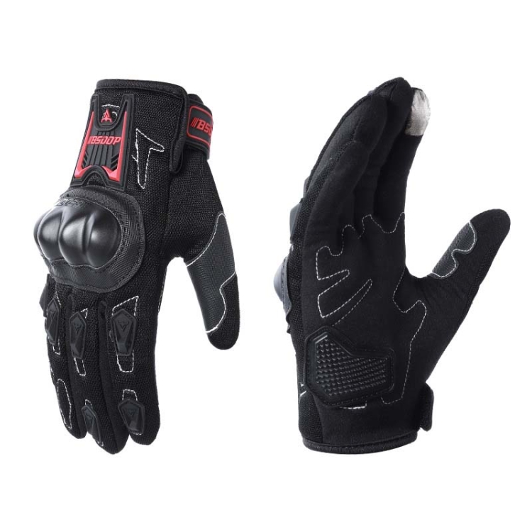 BSDDP RH-A0132 Full Finger Protection Outdoor Motorcycle Gloves, Size: M(Black) - B1