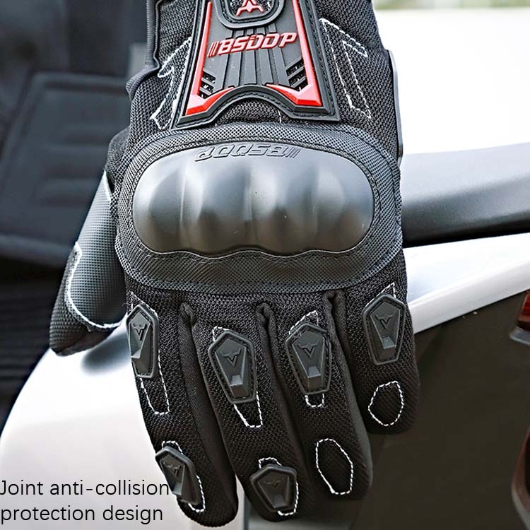 BSDDP RH-A0132 Full Finger Protection Outdoor Motorcycle Gloves, Size: M(Black) - B3