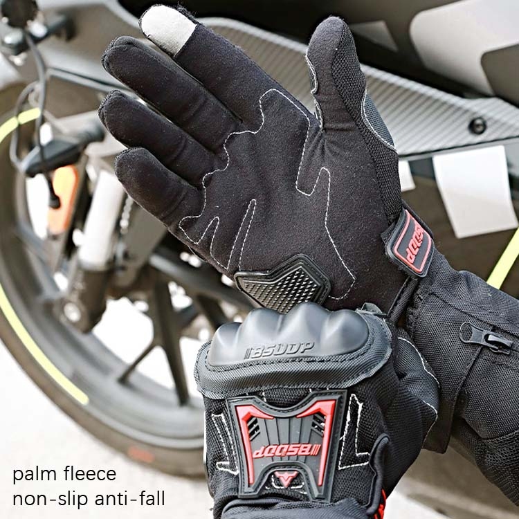 BSDDP RH-A0132 Full Finger Protection Outdoor Motorcycle Gloves, Size: M(Black) - B4