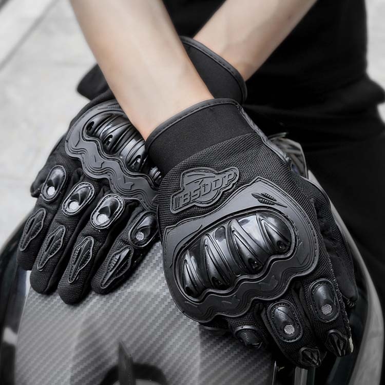 BSDDP RH-A0107 Motorcycle Riding Anti-Fall Full Finger Gloves, Size: M(Black) - B1