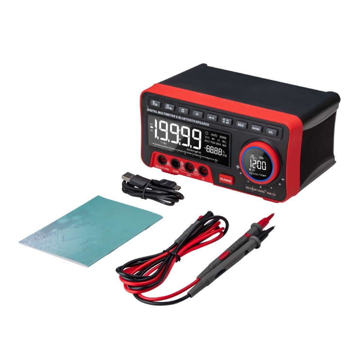 ANENG AN-888S Bluetooth Audio Display Voltage Current Multimeter, Standard No Battery(Black Red) - B1