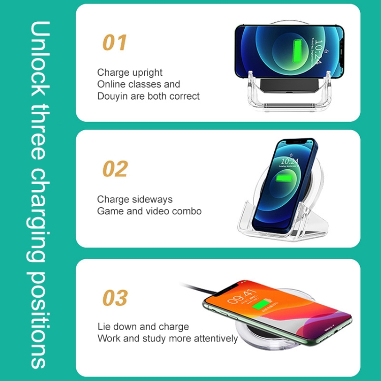 2pcs A9199 10W 3 in 1 Vertical LED Crystal Wireless Charger(White) 2pcs A9199 10W 3 in 1 Vertical LED Crystal Wireless Charger(White)
