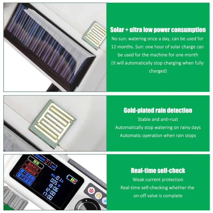 YUGE Solar Automatic Watering Timer Garden Smart Irrigation Controller ...